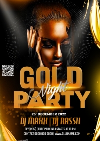 Gold night party template | PosterMyWall