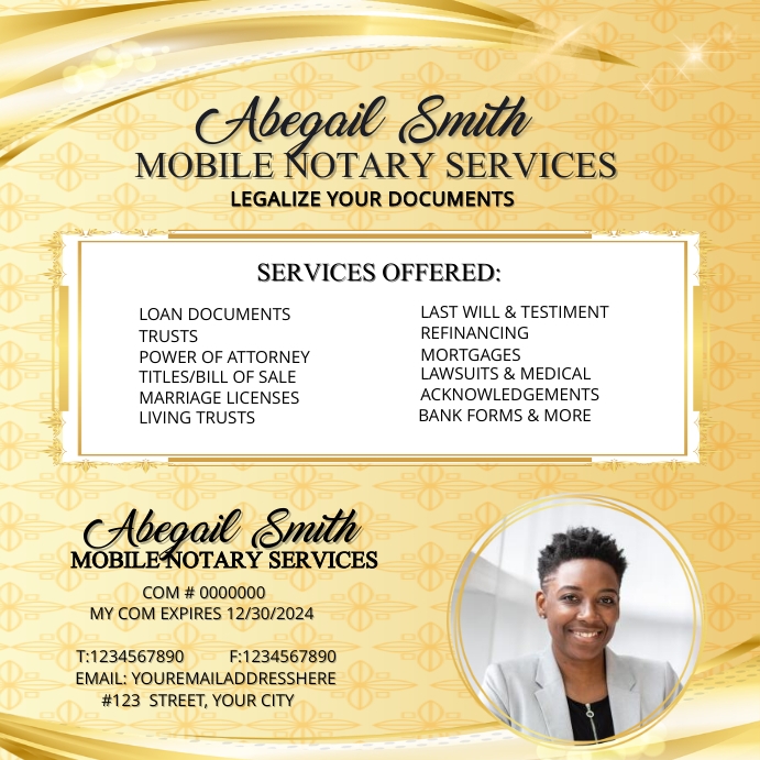 Notary Public Business Cards