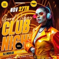 Оранжевый Club Night Event Quadrado Template