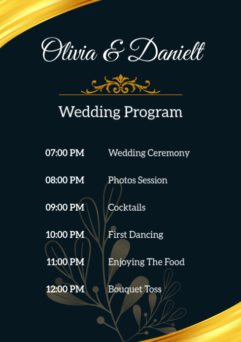 Reception Menu Template Wedding Programs
