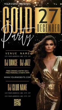 gold party design template Instagram Story
