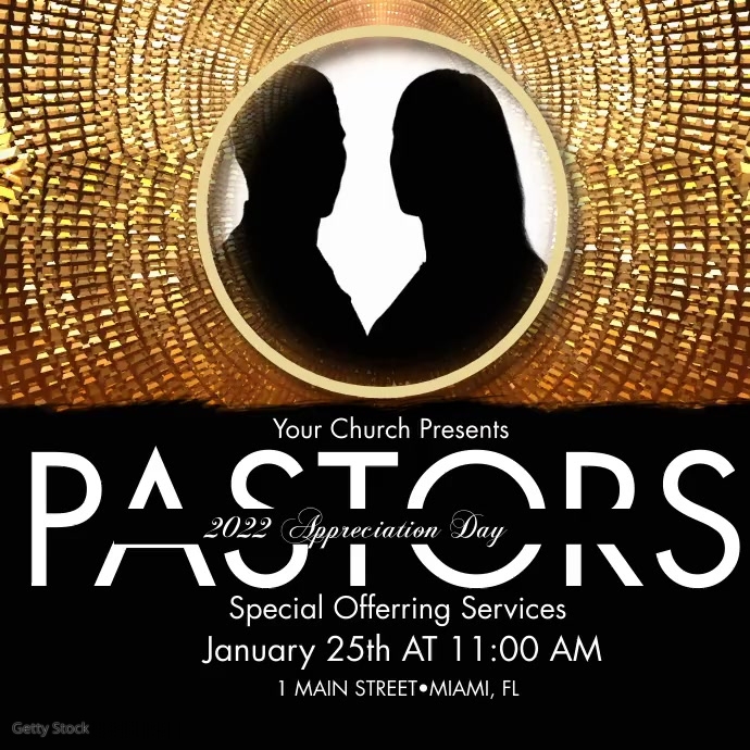Gold Pastors Appreciation Day Social Media Template Postermywall Pastors Appreciation Day 2022