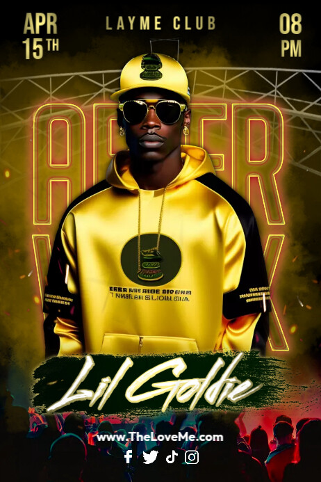 Gold Rapper Party Template | PosterMyWall