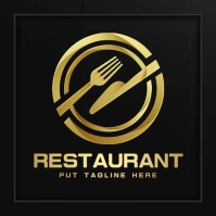 Gold Restaurant Logo Logotipo template