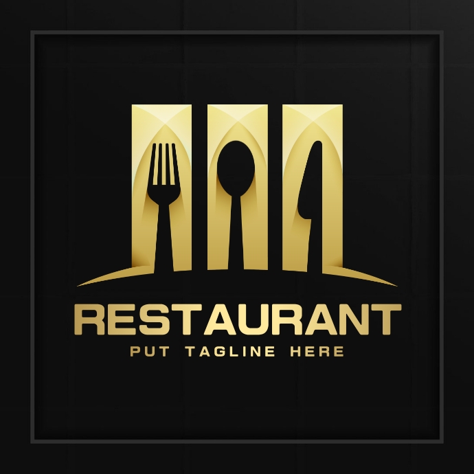 Gold Restaurant Logo template