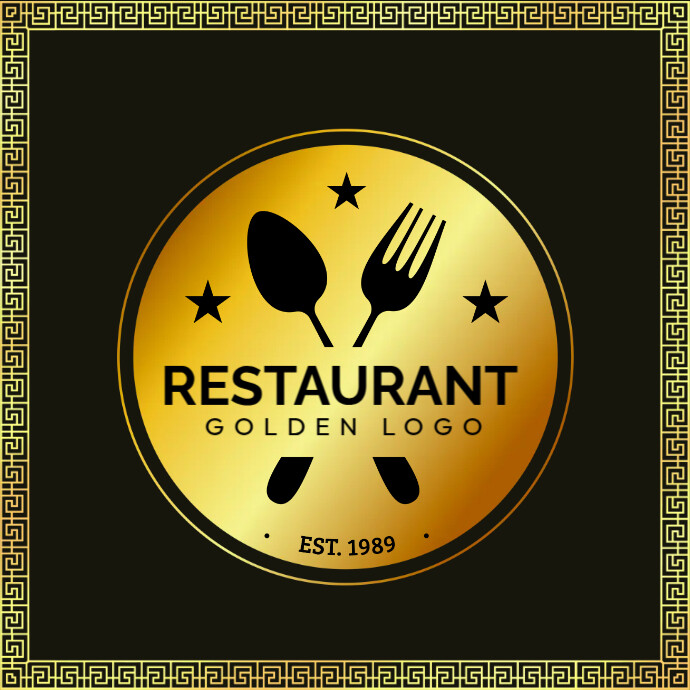 Gold Restaurant Logo template