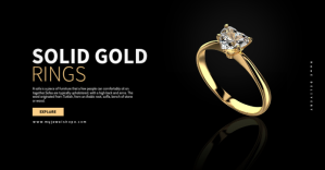 Black Solid Gold Rings Anuncio de Facebook Template