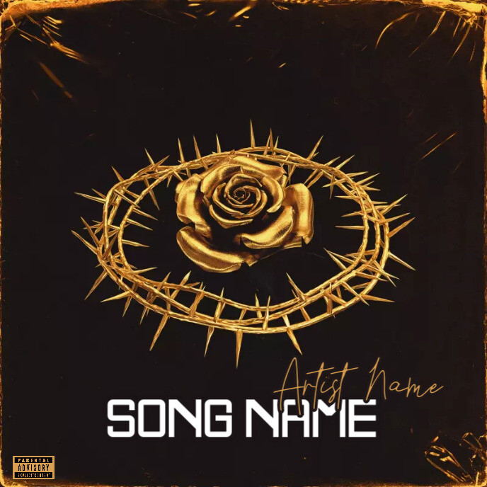 gold rose Album Cover art trap mixtape rap Template | PosterMyWall