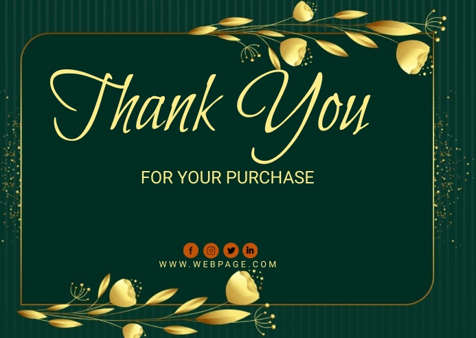 Gold Rustic Luxury Thank You Card Template | PosterMyWall