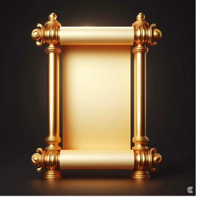 Gold scroll Post Instagram template