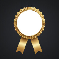 Rounded Golden Ribbon Round gold ribbon Template | PosterMyWall