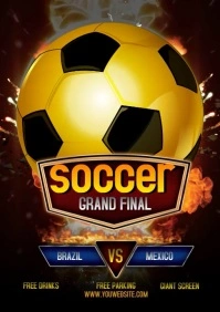 Gold Soccer Tournament A4 template