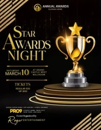 Gold Star Awards Night Instagram Post Flyer (US Letter) template