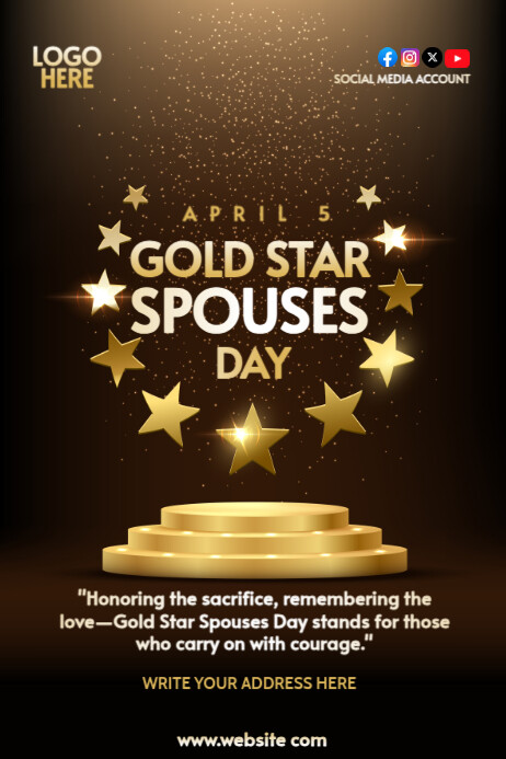 Gold Star Spouses Day Template Poster