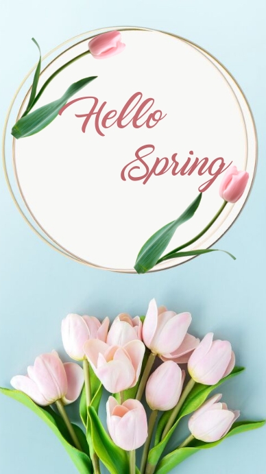 Gold tulip hello spring Template | PosterMyWall