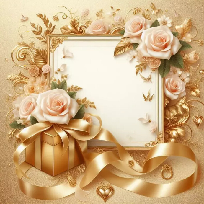 Gold Wedding Card Template PosterMyWall gold-wedding-card-template-postermywall