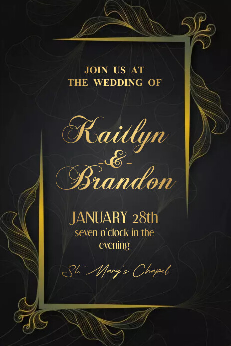 Gold Wedding Layout Poster template