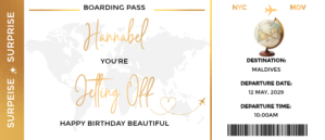 White Travel Birthday Invitation Envelopes Template
