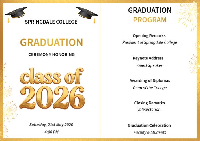 501+ Free Graduation Program Templates | PosterMyWall