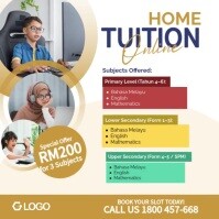 Gold White Professional Home Tuition Online  Instagram Post template