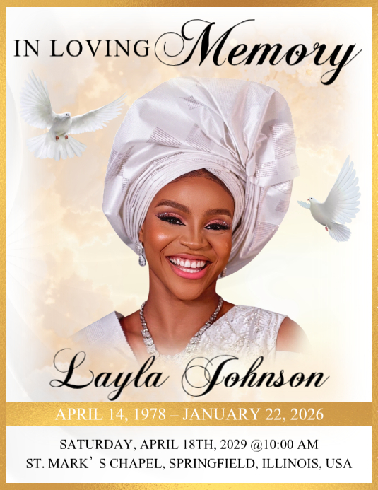 White Memorial Service Flyers Template | PosterMyWall