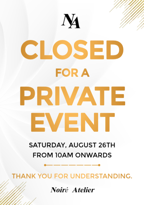 Copy of Gold White Professional Private Event Notice A1 | PosterMyWall