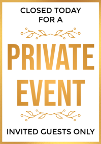 Black Private Event Notice A2 Template | PosterMyWall