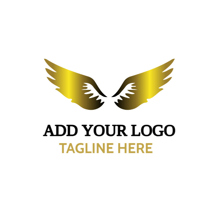 Gold-wings-company-brand-emblem-vector-bird-eagles- Logo Logótipo template