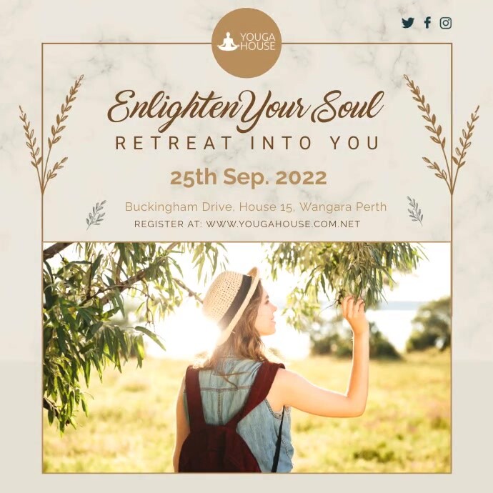 Gold Women's Retreat Instagram Video Design Square (1:1) template