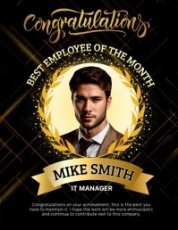 Gold Yellow and Black Employee of the Month I Volante (Carta US) template