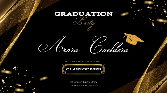 Happy Graduation Party Invitation Ekran reklamowy (16:9) template