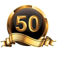 White 50th Anniversary Celebration สี่เหลี่ยมจัตุรัส Template