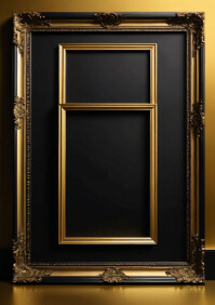 Golden 3D picture frame template for family A4