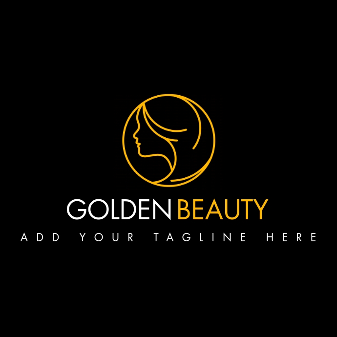 golden beauty fashion logo template 徽标