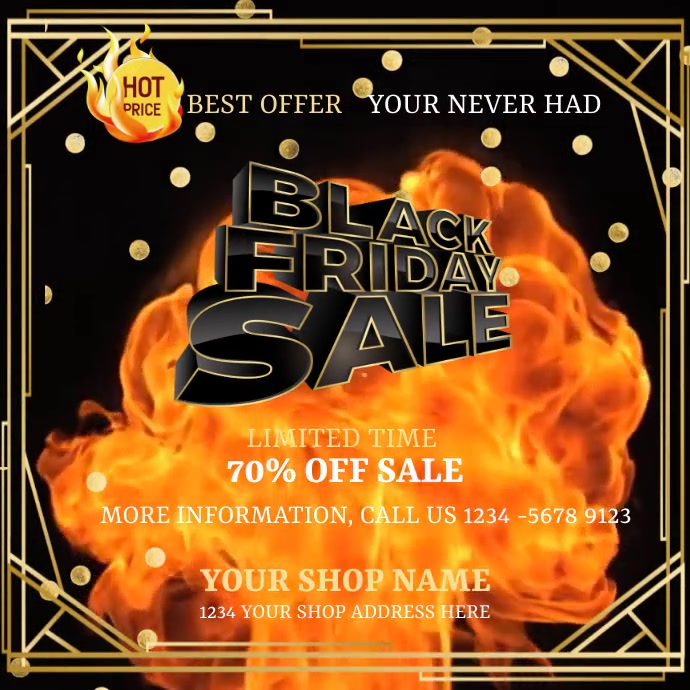 golden Black Friday Sale , hot price Instagram Post template