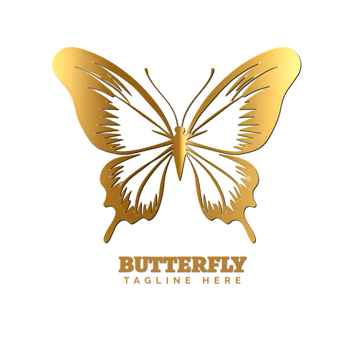 Golden butterfly logo template