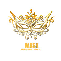 Golden Carnival Mask Logo Logotyp template