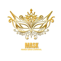 Golden Carnival Mask Logo Logotyp template