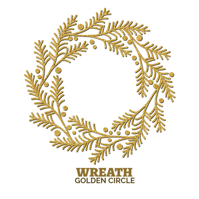 Golden circle wreath Logo template