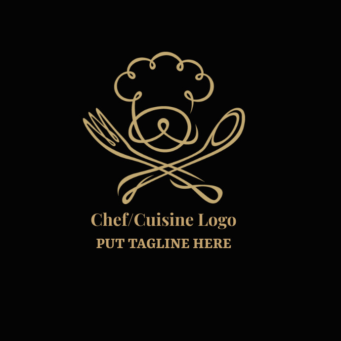 golden color chef and cuisine logo Template | PosterMyWall