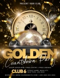 Golden Countdown Party Flyer (format US Letter) template