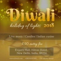 Golden Diwali Invitation Video Template Square (1:1)