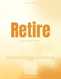 Golden Exit — Freestyle Freeform Retirement Card Folder (US Letter) template