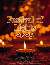 Golden Festive Diwali Celebration Flyer Template
