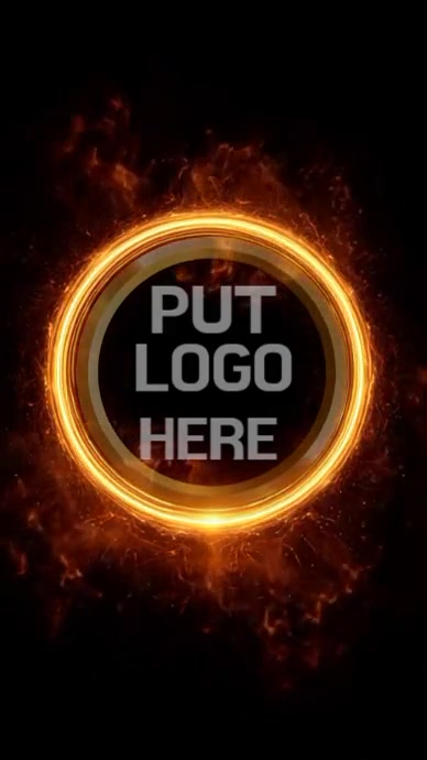 Golden fire circle intro outro animation with light effects Youtube 短视频 template