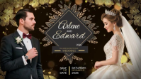 Golden Floral Wedding Invitation Banner Miniatura na YouTube template