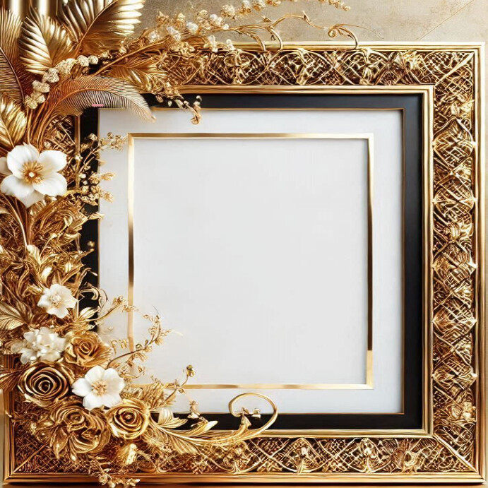 Gold Frame For Topic Golden frame Template | PosterMyWall