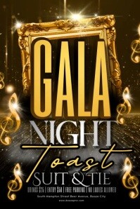 Golden Gala Night Celebration Toast Poster template