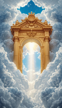 Golden Heaven's Gate in the Clouds Besigheidskaart template