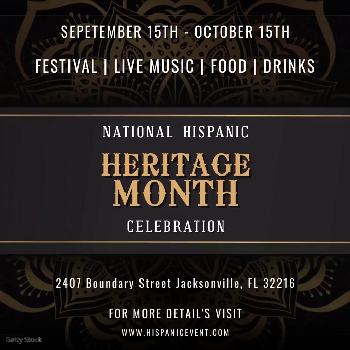 Copy of Golden Hispanic Heritage Month Celebration In | PosterMyWall
